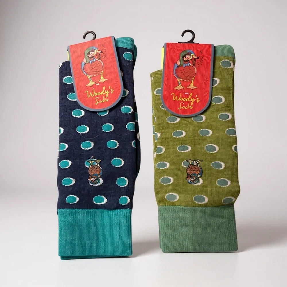NWT Woodys Socks Bundle of Men's Polka Dot Dress Socks Stocking Stuffer Gift Fun